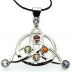 Chakra Gemstone Triquetra Pendant